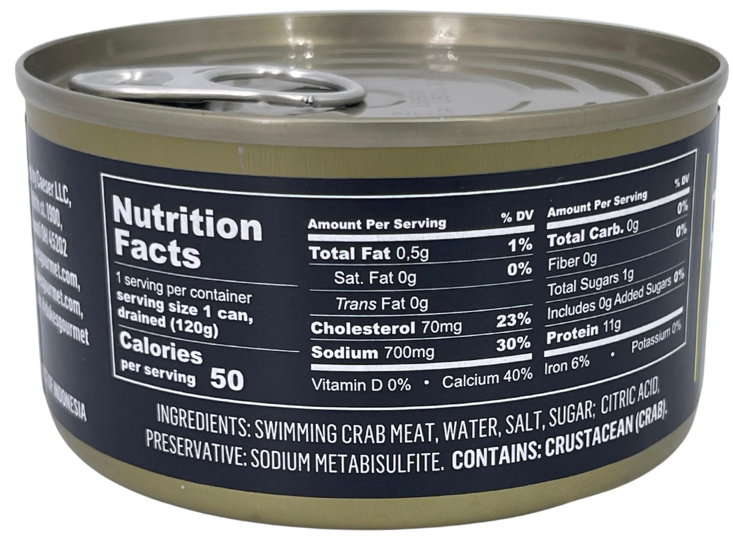 Poseidon Chunk Crabmeat, 6 oz (170g) Can | Premium Quality, Wild-Caught, High-Protein Seafood for Crab Cakes, Soups, and Salads | 11g Protein, Low Carb