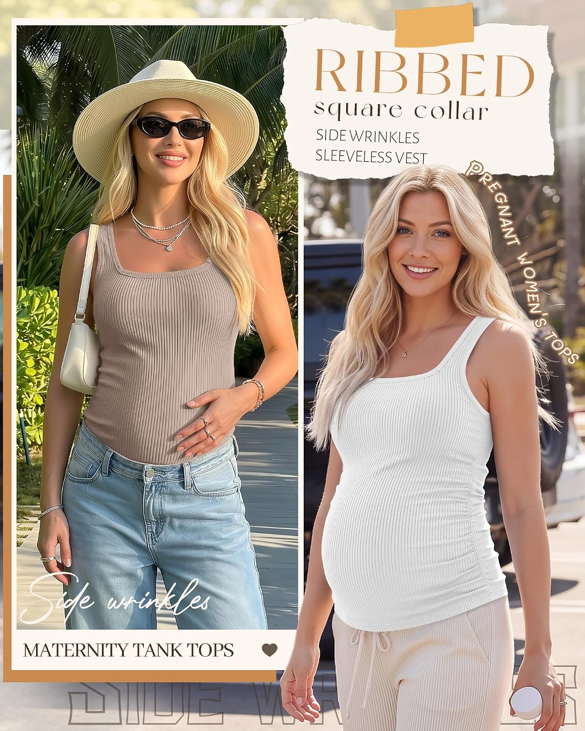 3 Pack Maternity Tank Tops Pregnancy Shirts