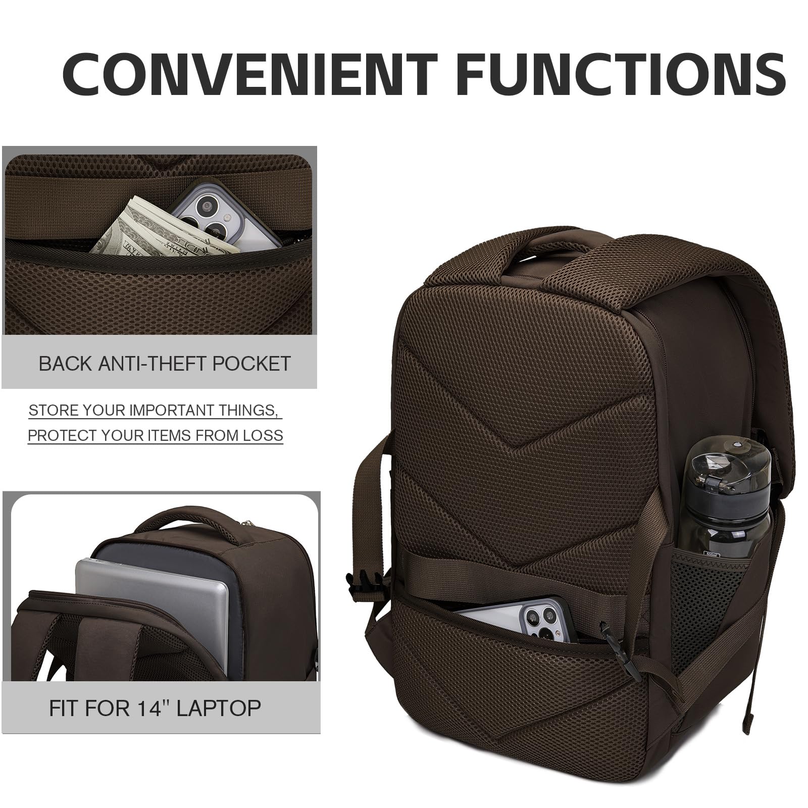 Hayayu Zaino Per Ryanair 40x20x25, Zaino Da Viaggio Aereo Bagaglio a Mano 40x30x20 per Wizzair Easyjet,Borse Da Cabina Zainetto Donna Uomo Zaini Da Viaggio Con Foro USB