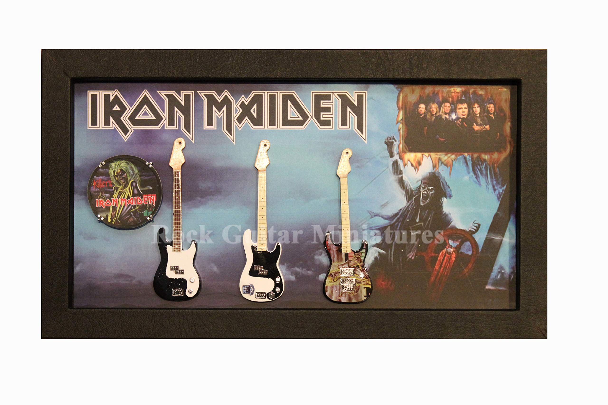 Rock Guitar Miniatures Black Rgm9025 Dave Murray Adrian Smith Miniature Guitar Collection In Shadowbox Frame