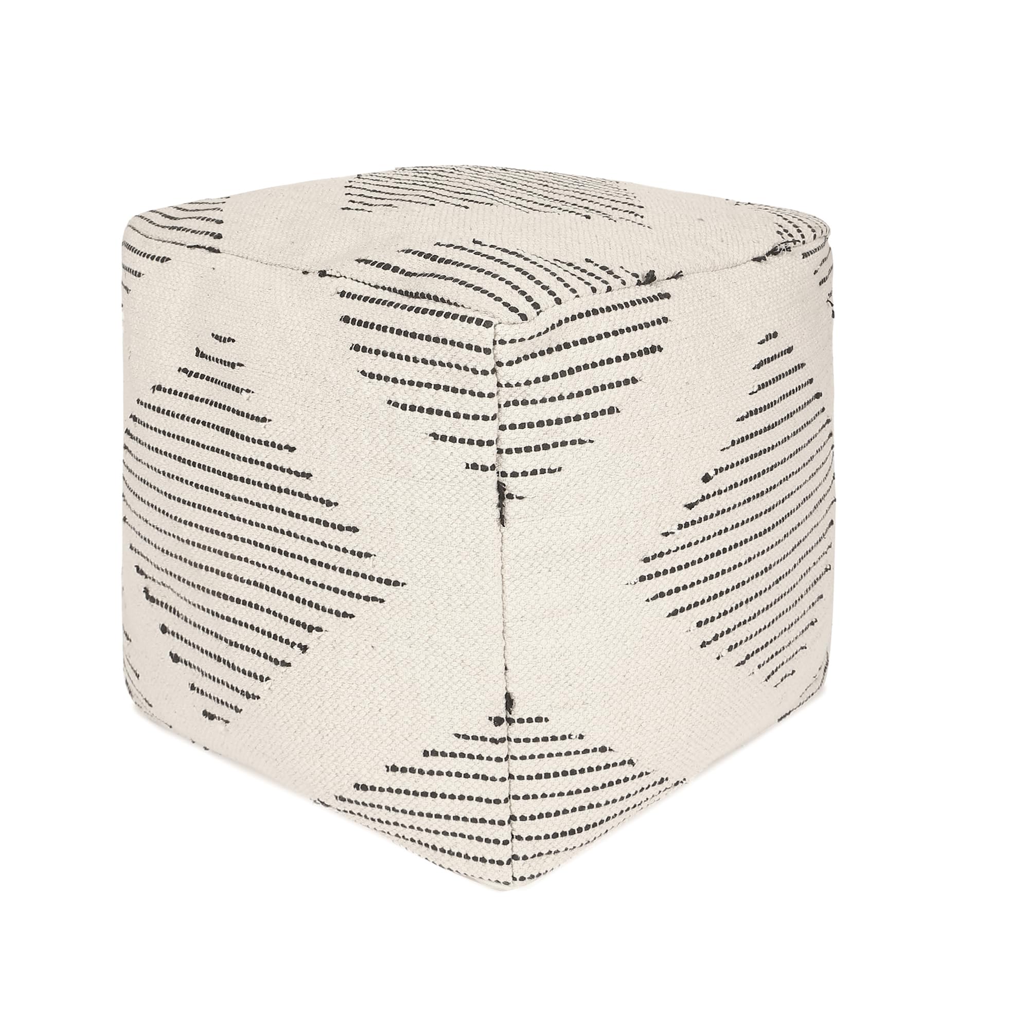 REDEARTH · Tufted Pouf Ottoman with Filler Textured Storage Cube Bean Bag Pouffe Footrest for Living Room, Bedroom, Nursery, Kidsroom; 100% Cotton (