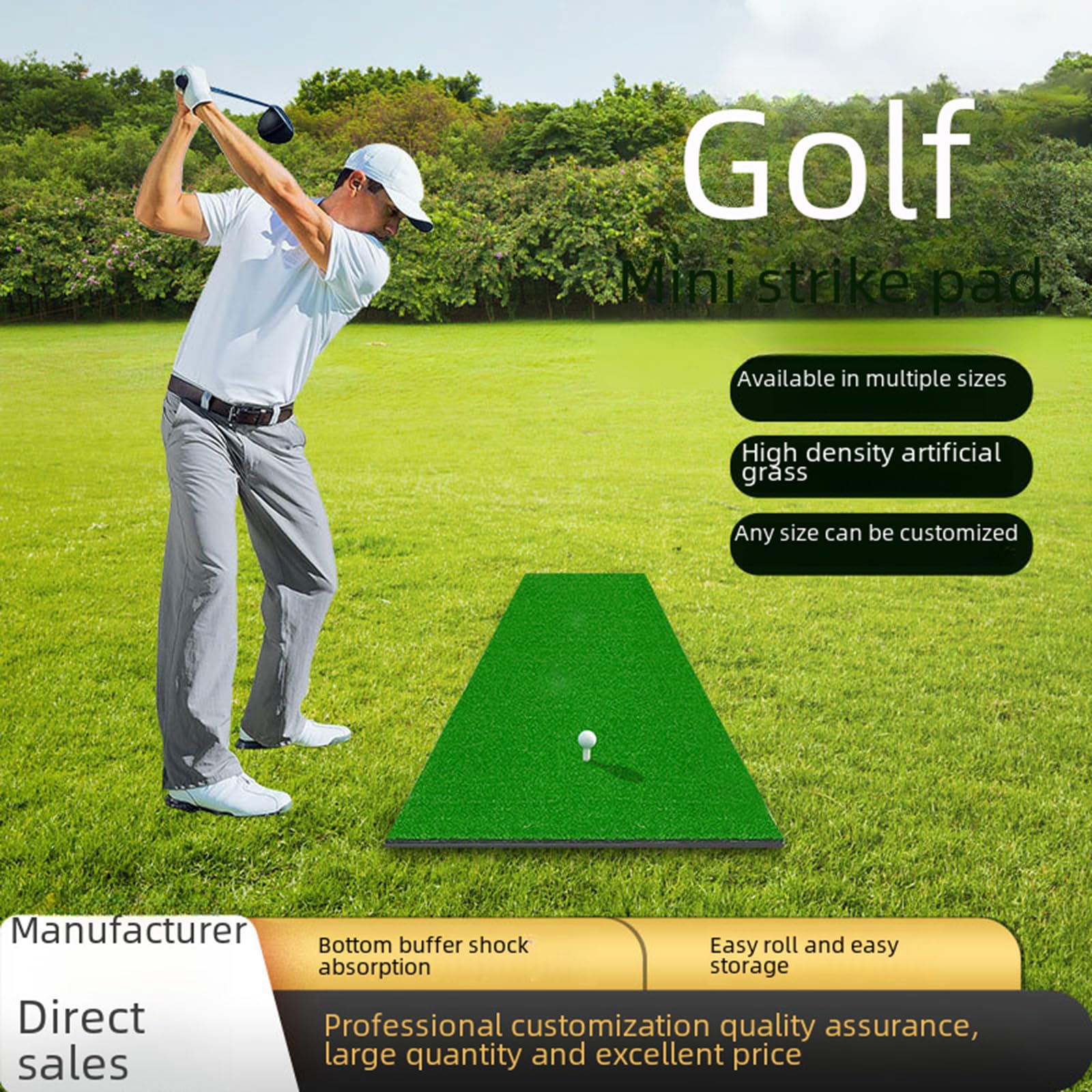 Colcolo Tapis de Jeu de Golf, Tapis de Chipping, Frappe de Golf, pour Améliorer Les Compétences, Aide à L'entraînement sur Gazon, Pratique pour Adultes, d'exercice de Golf Intérieur et Extérieur