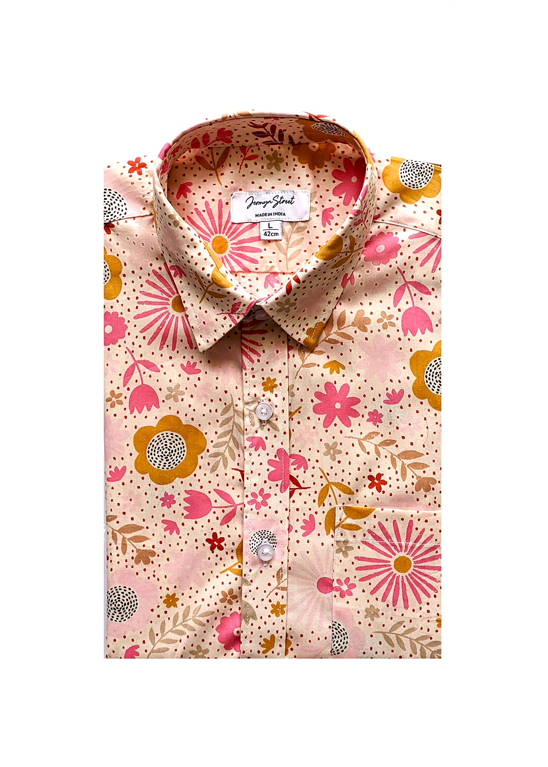 Jermyn Street Men's Printed Slim Fit Cotton Casual Shirt