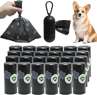 24 Rolls-360pcs Dog Poop Bags,Basics Standard Dog Waste Bags with Dispenser and Leash Clip,Cat Puppy Thick and Strong Biodegradable Leak Proof Eco- Friendly Pet Dog Supplies