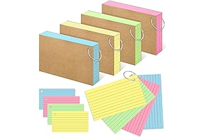 Sturdy Index Cards with Notecard Rings 3x5 Inches