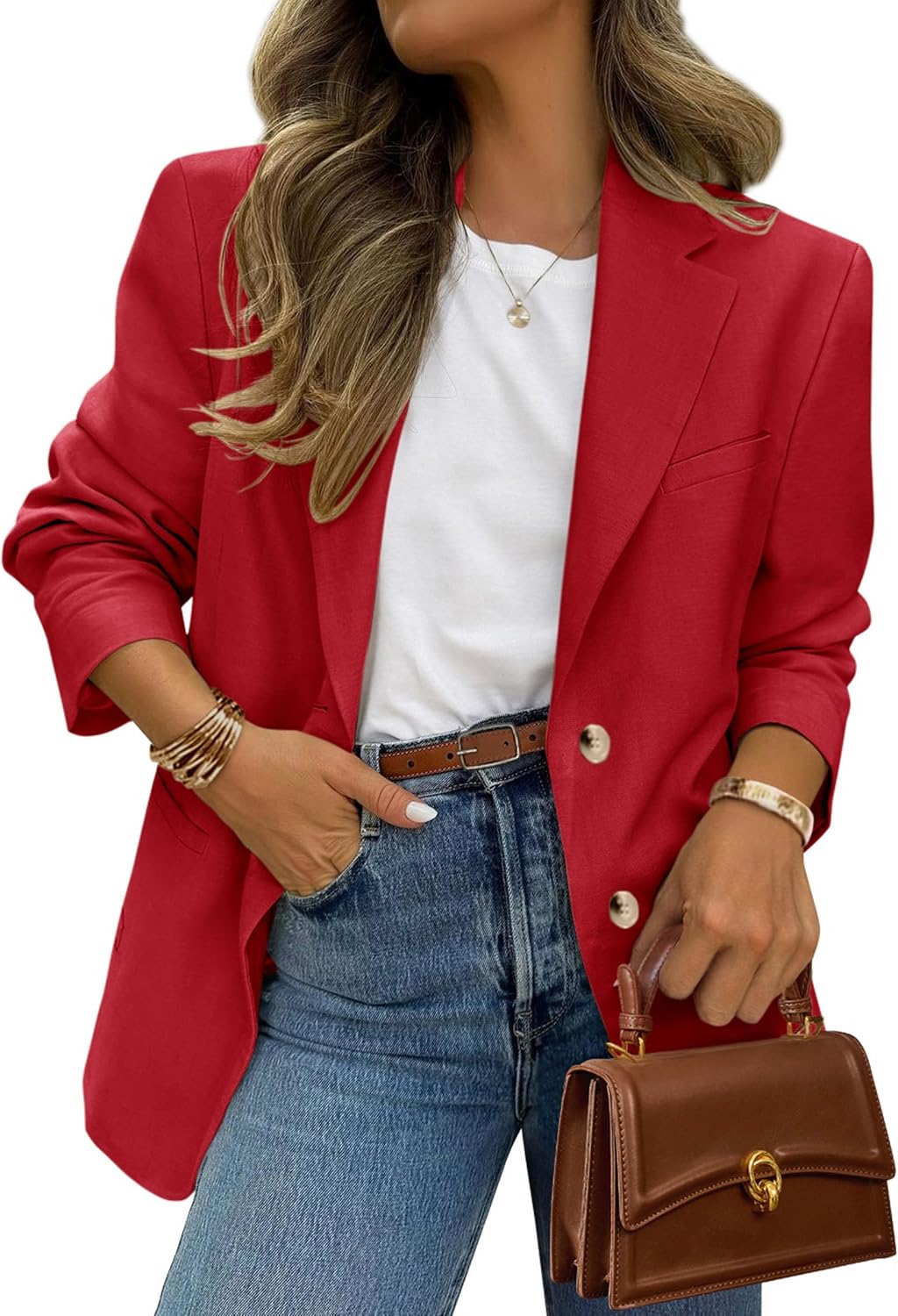 PRETTYGARDEN 2026 Blazers for Women Business Casual Long Sleeve Lapel Open Front Suit Jacket Work Blazer with Pockets