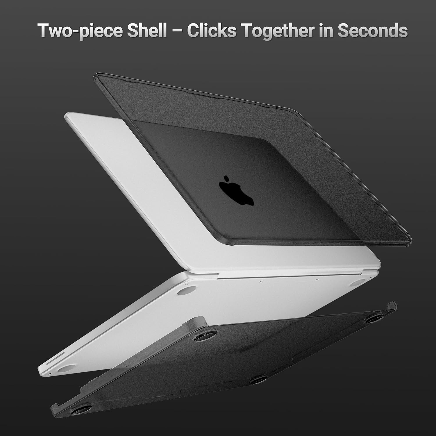 MOSISO Matte Finish Case Compatible with MacBook Neo 13 inch 2026 Release Model A3404, 4 in 1 Kit Ultra-Thin Exact-Fit Scratches & Fingerprints Resistant Protective Hard Shell Case Cover, Black Clear