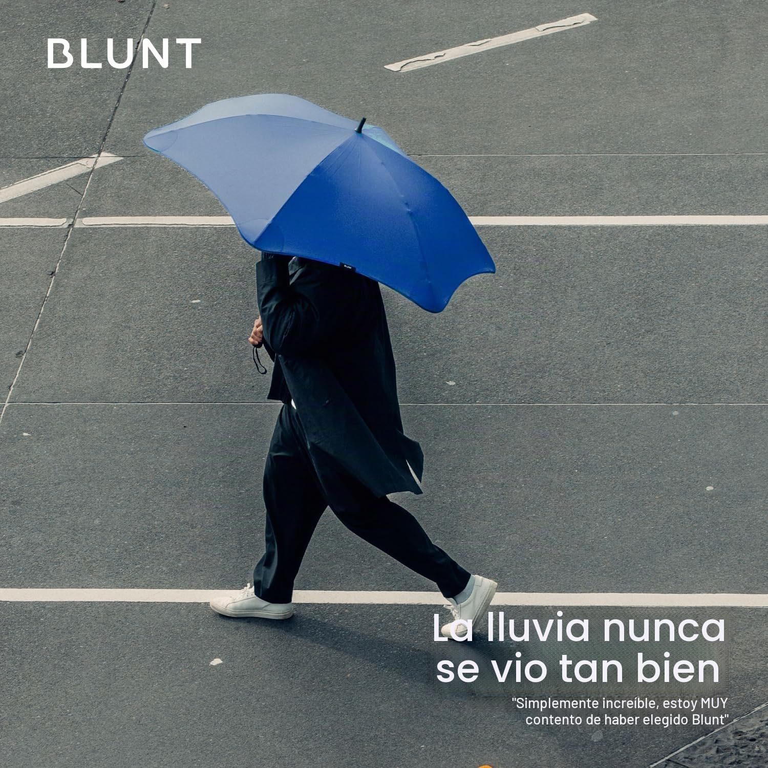 Blunt Executive Stick Paraguas de 137,2 cm - Paraguas de golf grande - Resistente al viento y al agua - Sólido, compacto y ligero - Fácil de usar [diseñado para durar], Azul marino (azul marino), 138
