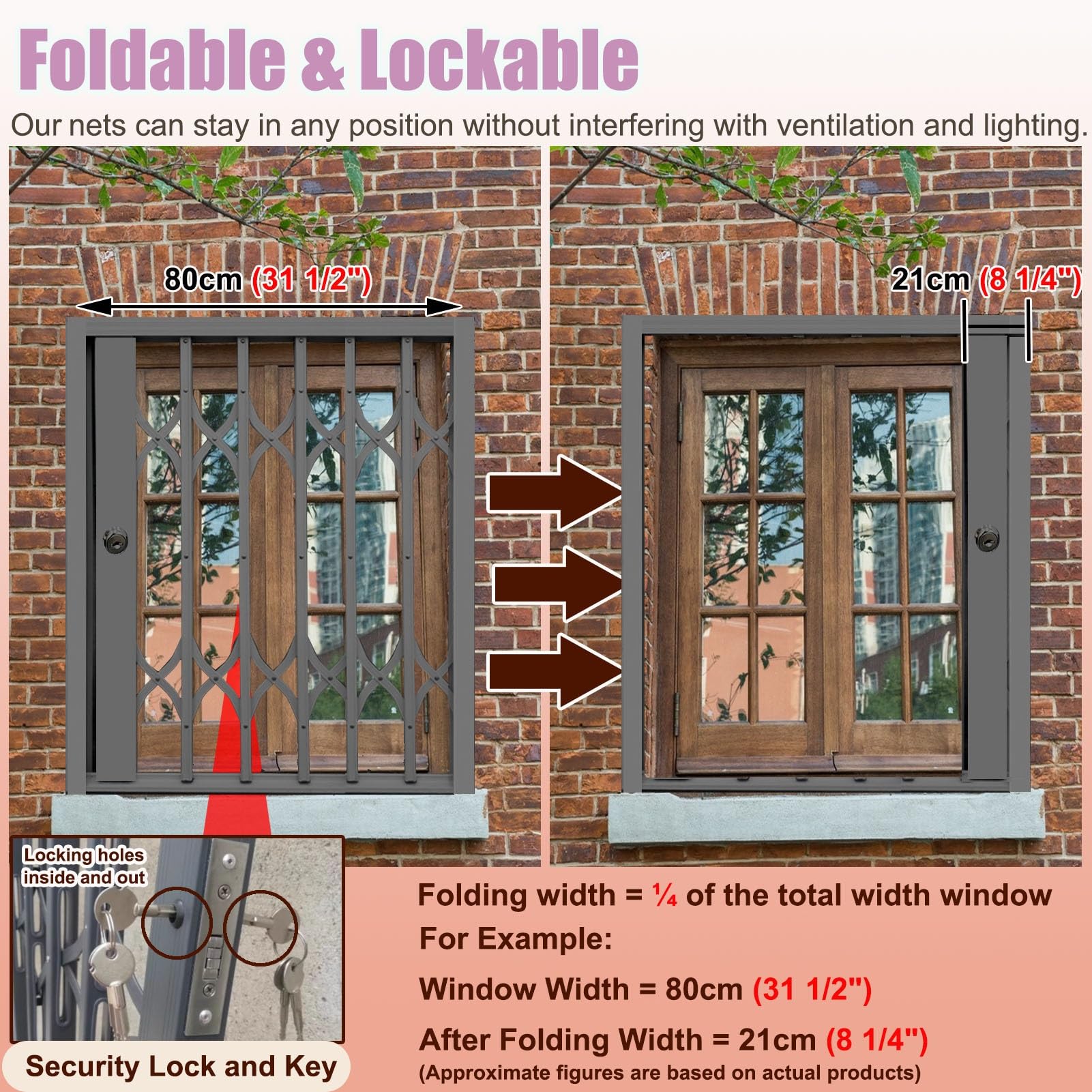 Rejilla plegable de seguridad para exteriores, protector de seguridad de metal para protección del hogar, prevención de robos para puertas, ventanas, hoteles y zonas residenciales