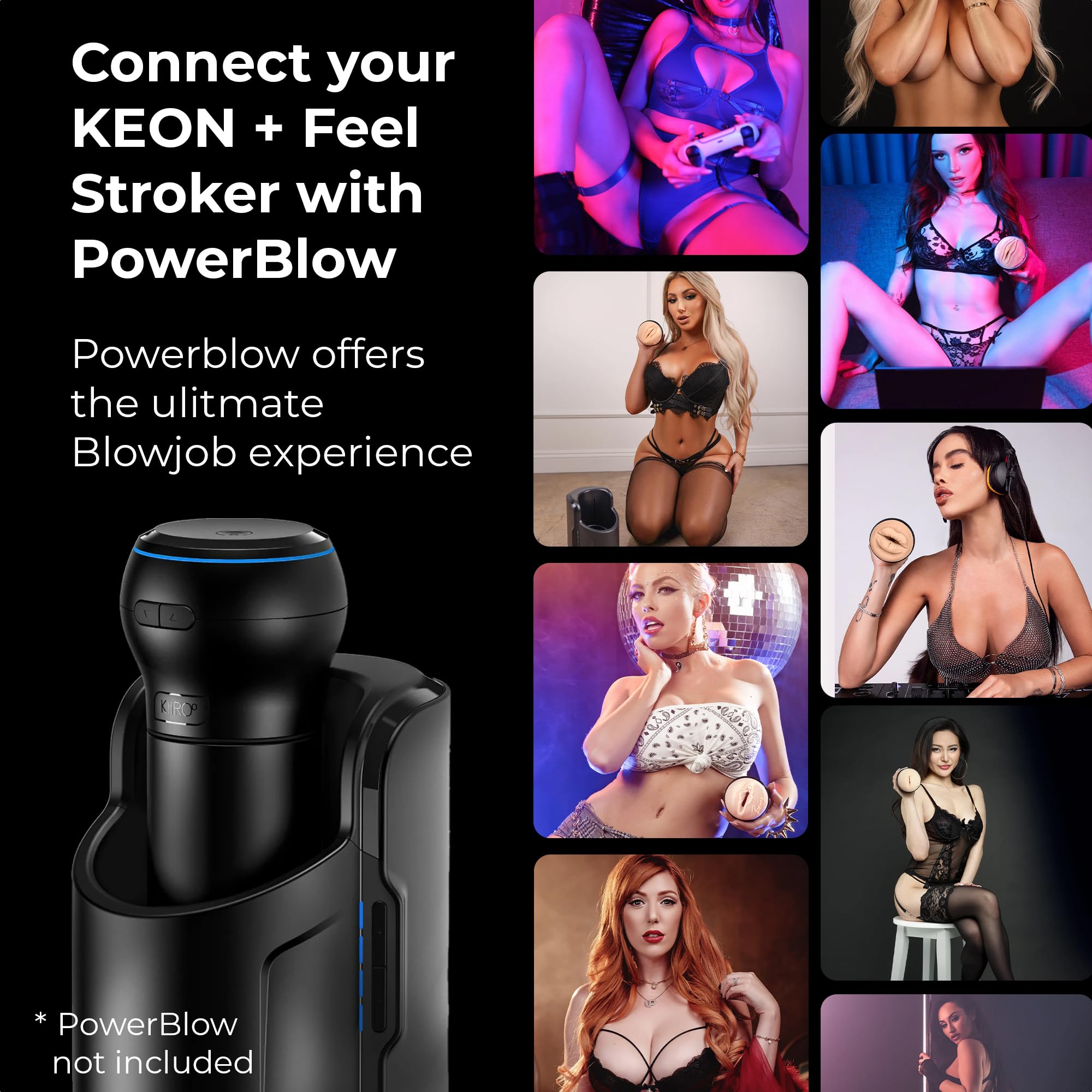 KIIROO Keon Masturbatore Automatico Maschile con Guaina Stroker – Controllo tramite App – Fino a 230 Movimenti al Minuto – Design a Mani Libere – Compatibile Wi-Fi