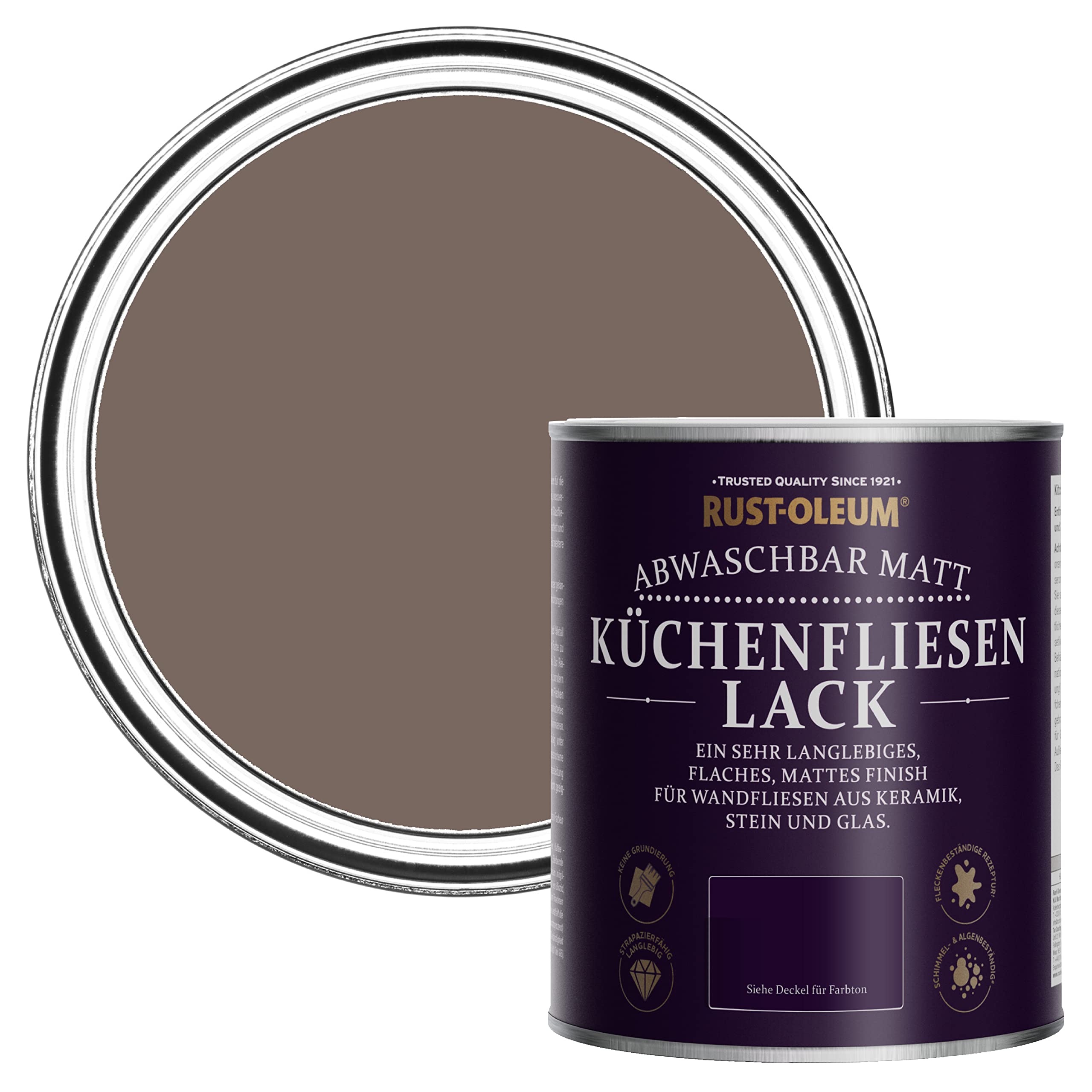 Rust-Oleum abwaschbare Küchenfliesenlack in braun mit Matt Finish - Flussufer 750ML