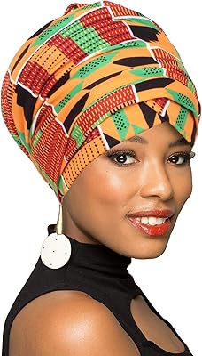 BOBIBI Turban Head Wrap Scarf,African Long Scarf Turban Shawl Hair Bohemian Headwrap