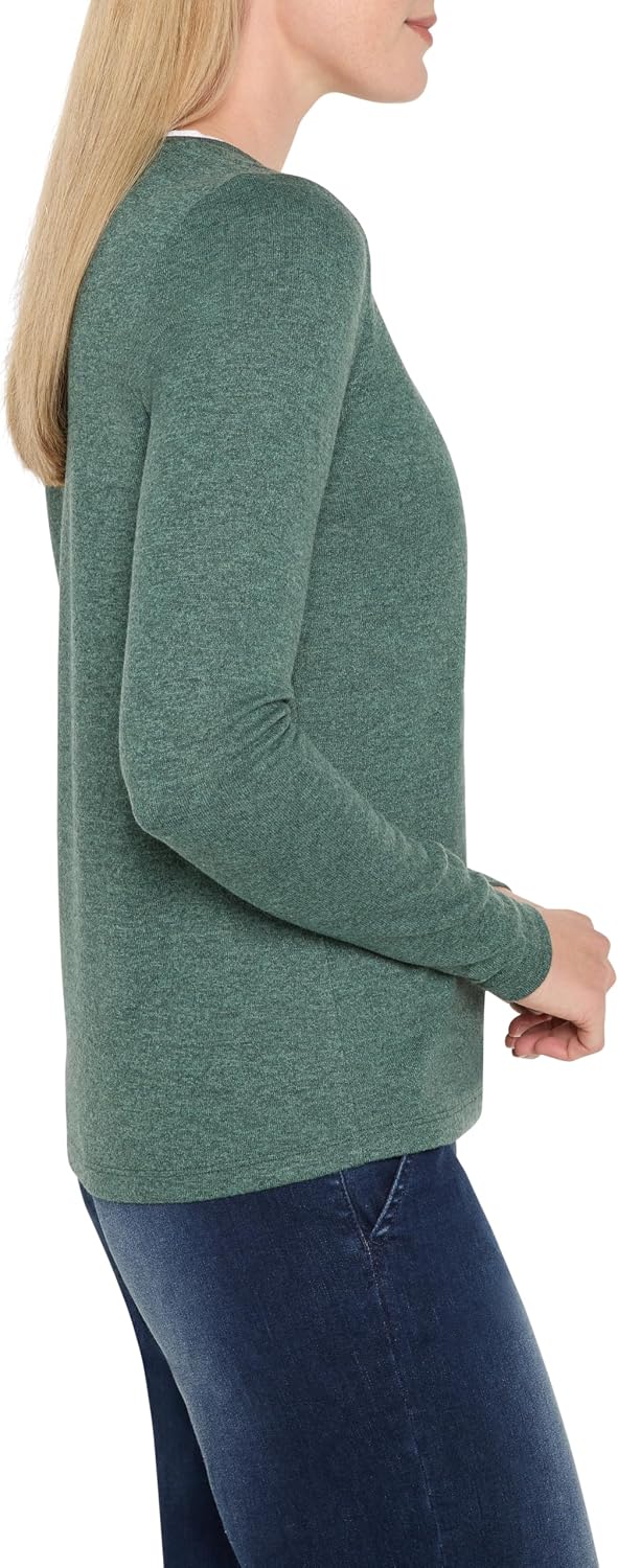 NIC+ZOE Cozy Jersey Double Layer Split Neck Tee