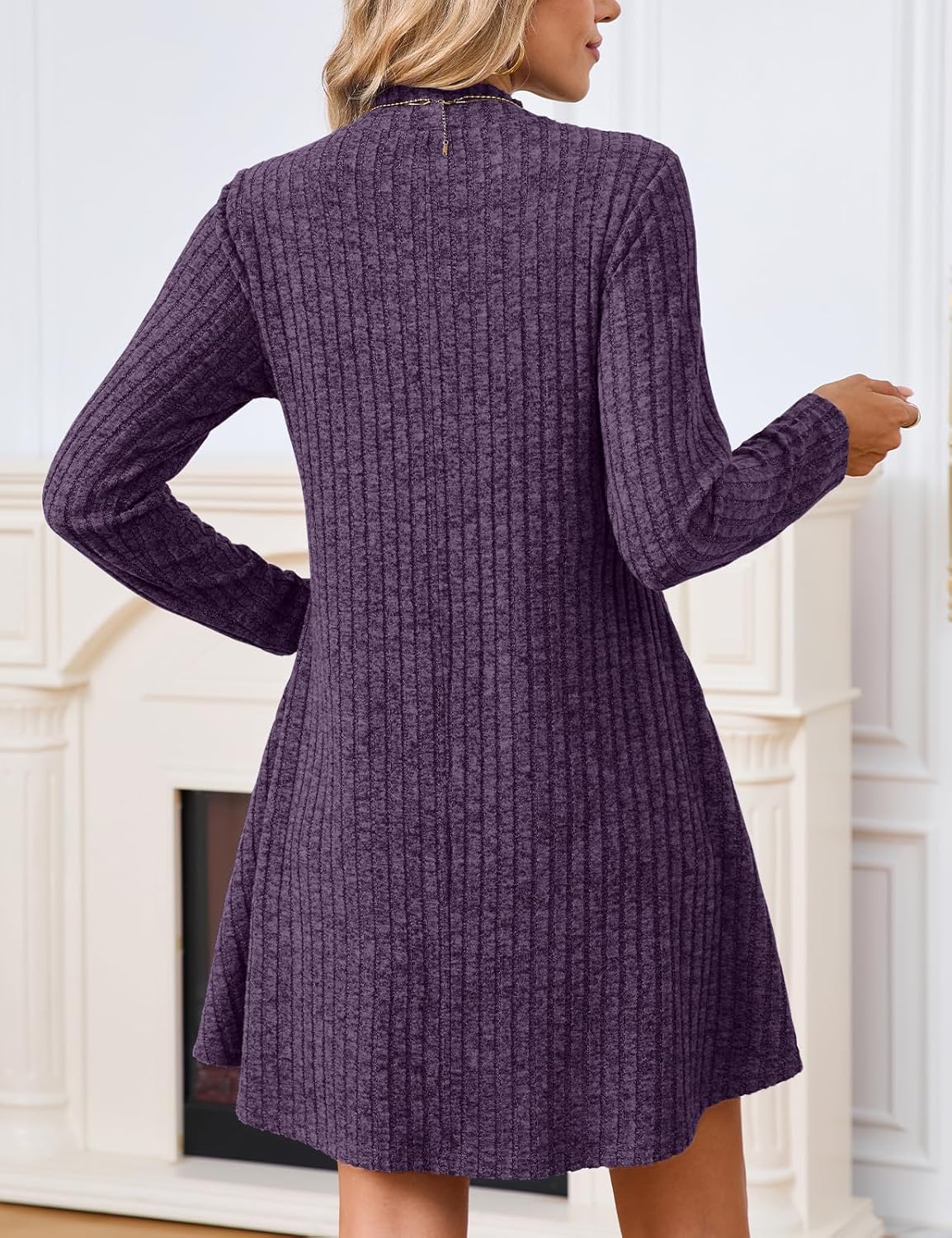 JollieLovin Women Plus Size Sweater Dresses Long Sleeve 2025 Casual Fall Winter Tunic Dress with Pockets - Image 6