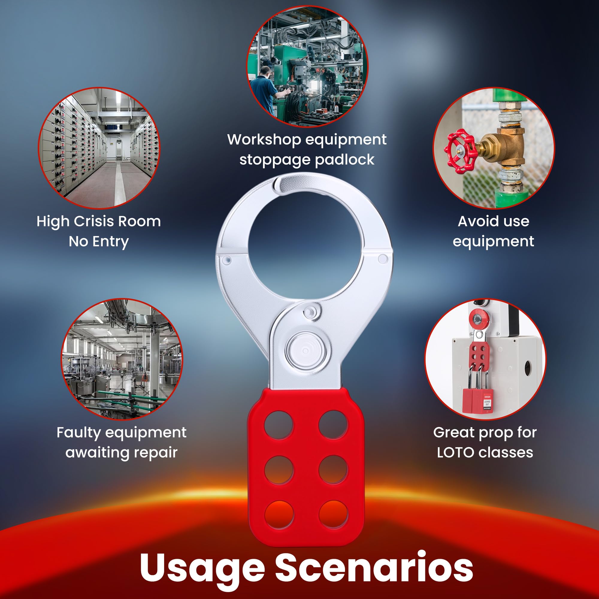 Lock Out Tag Out Hasps - 8 Pack for Safety -7 Lock Out Tag Out Hasps - 8 Pack for Safety -7