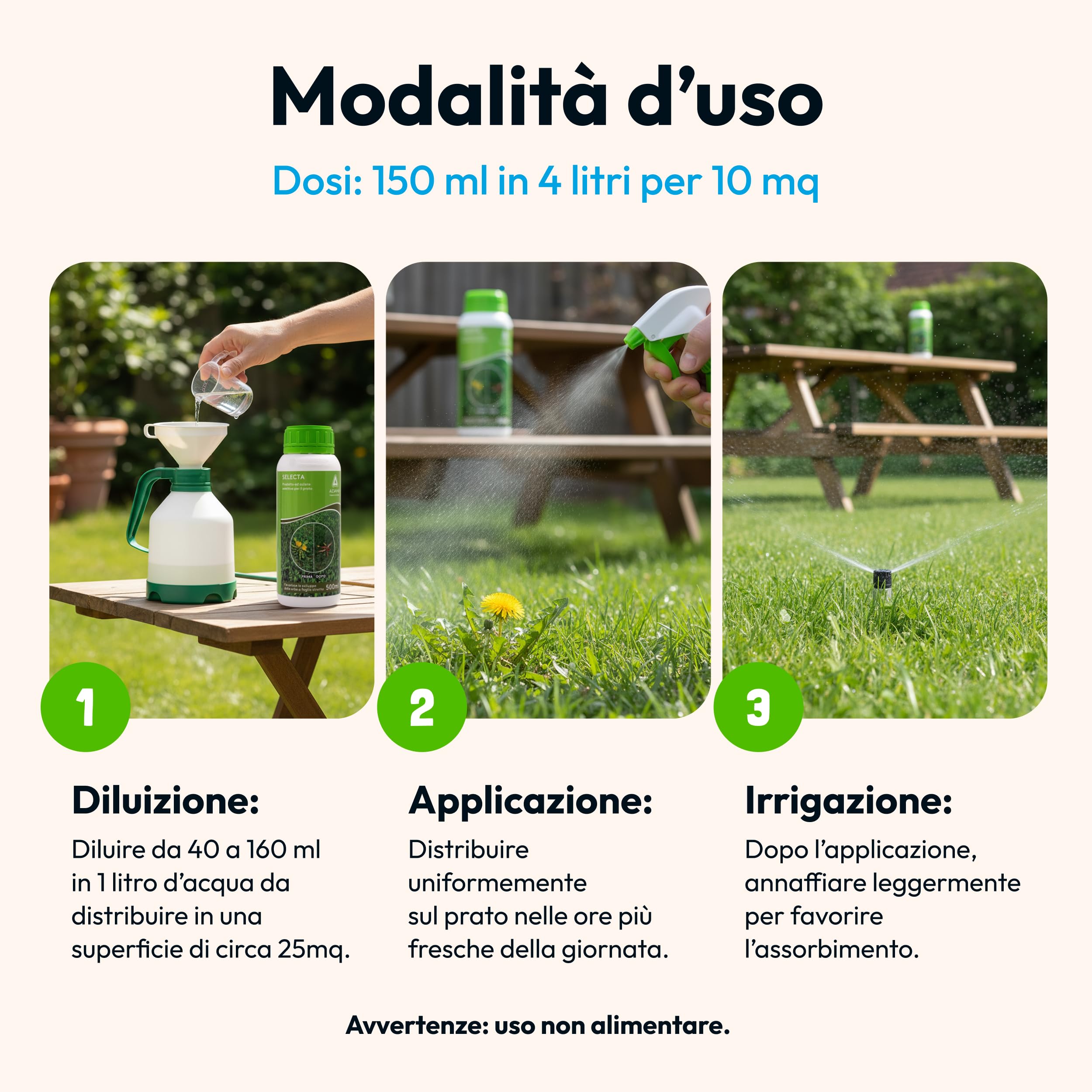 Adama Fertilizzante per Prato – 500 ml. Selecta Fertilizzante per Tappeti Erbosi con Ferro Chelato 4,5%. Rinverdente Rapido, Nutre il Prato e Migliora l’Uniformità del Verde.