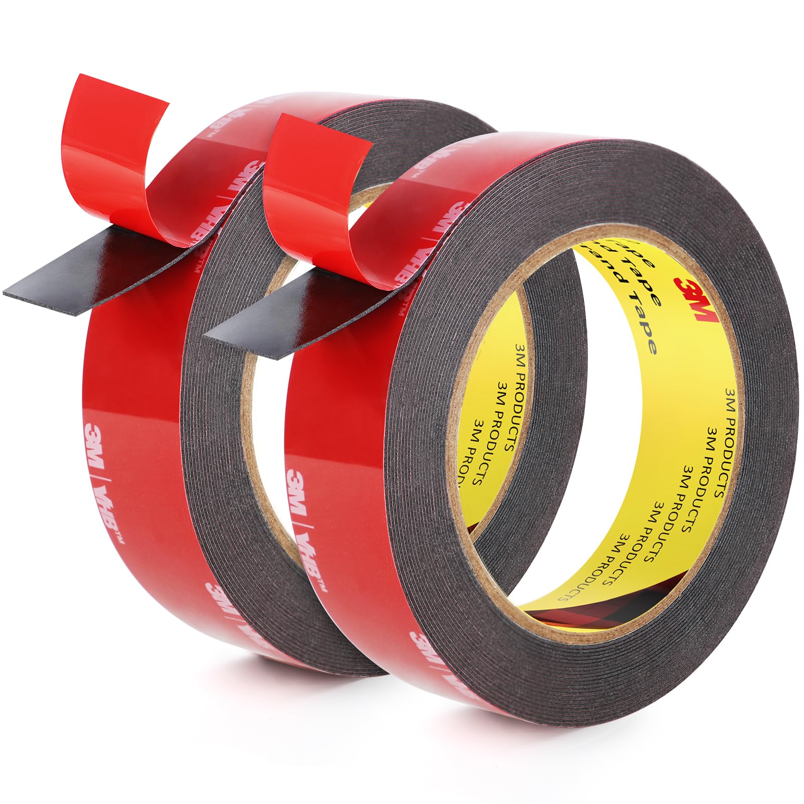 Double Sided Tape 2 Rolls, Heavy Duty Mounting Tape, 16.5FT x 0.94IN Adhesive Foam Tape Made with 3M VHB for Home Office Decor