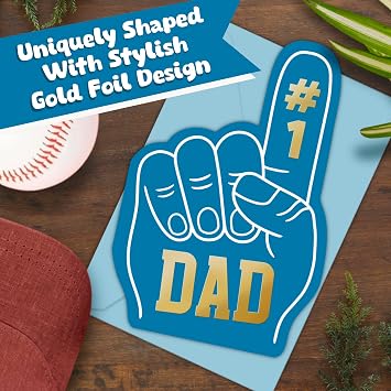 Fathers Day Card From Wife, Kids, Son, Daughter, Sporty Foam Finger 5 x 7