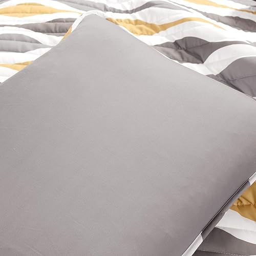 Miniatura 6 de Lush Decor Mid Century Geo - Juego de edredón de 3 piezas, tamaño King, dorado y gris