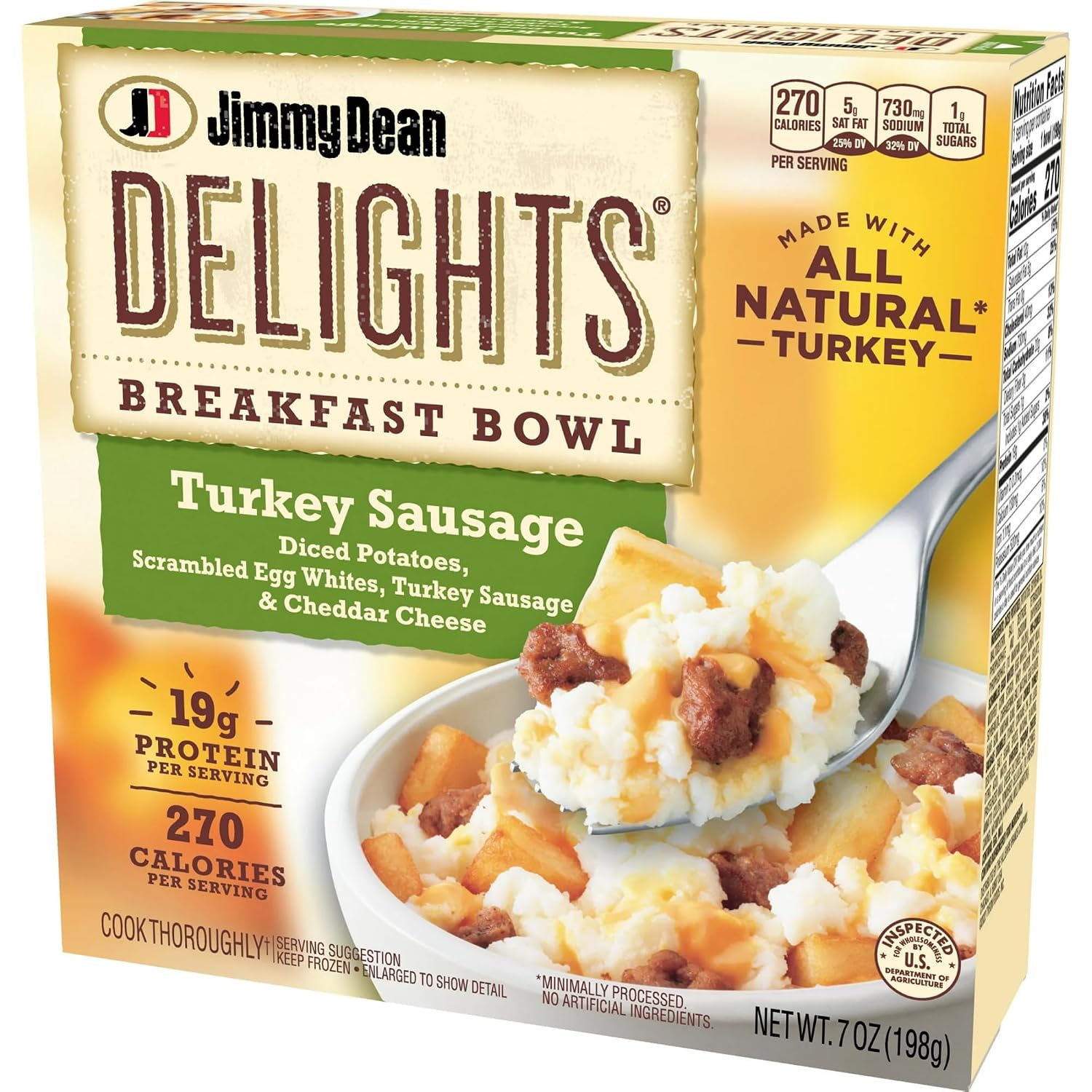 Salutem Vita – Turkey Sausage Breakfast Bowl with Eggs, Potatoes, and Cheese, High Protein Frozen Meal Gift Set – Pack of 24