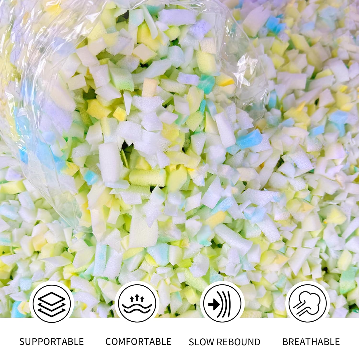 Jecqbor 10lbs Shredded Memory Foam Filling for Bean Bag Chair, Premium Beanbag Stuffing High Density Memory Foam Refill - Image 3