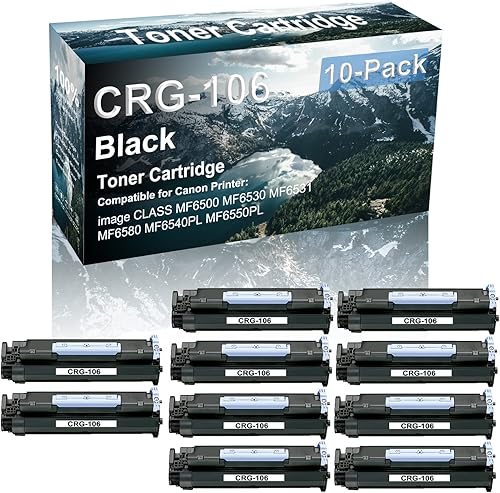 10 Pack Compatible Laser Printer Cartridge (High Yield) Replacement for Canon CRG-106 Imaging Cartridge use for Canon Image Class MF6500 MF6530