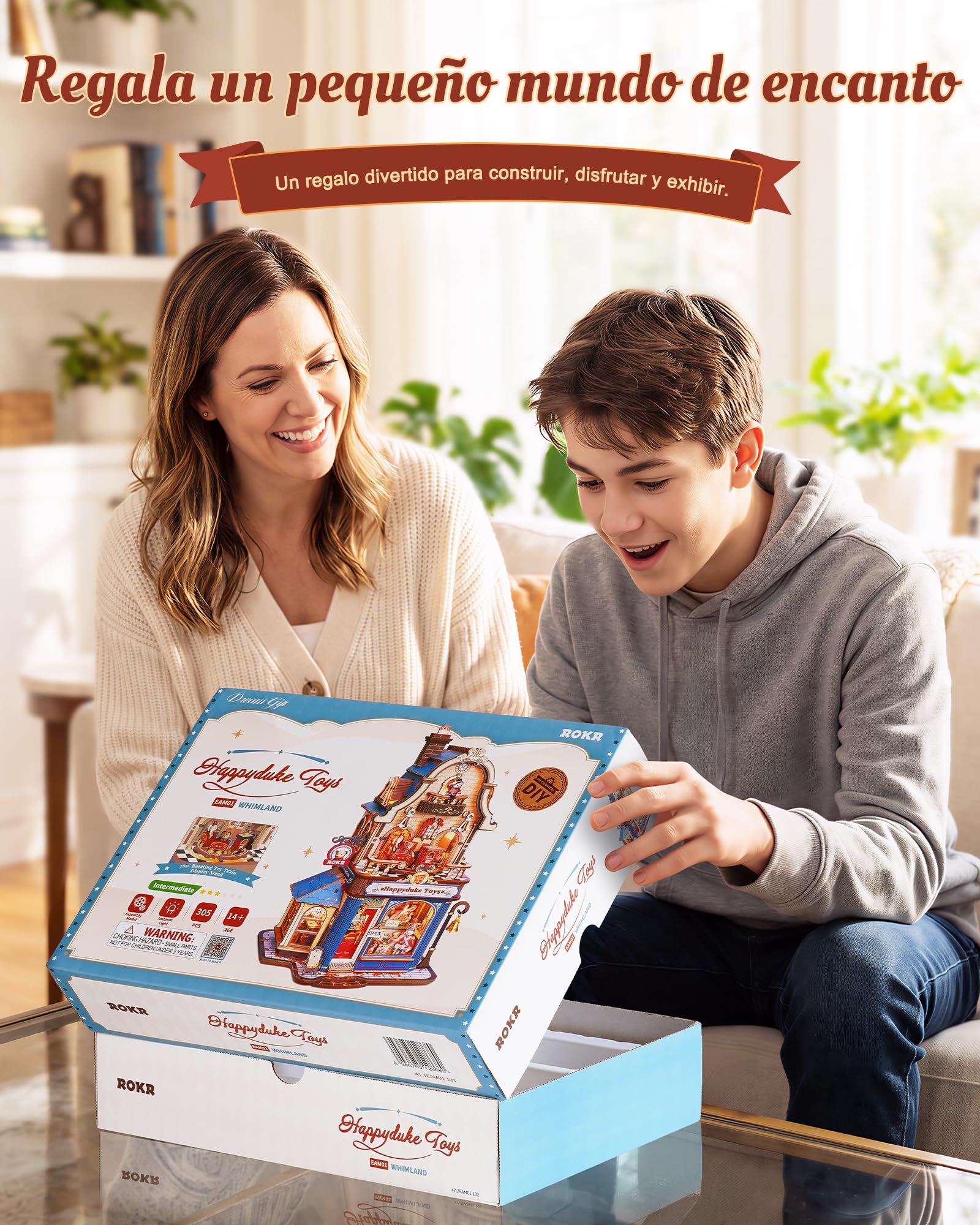 ROKR Happyduke Toy Shop Puzzle 3D de Madera para Adultos, EAM01 | Regalo para adultos,Miniatura decorativa para escritorio