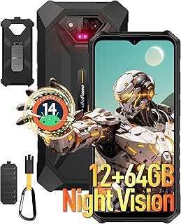 Ulefone Armor X13 Telephone Portable Incassable 2024, 12Go+64Go/SD 256Go, Smartphone Incassable Android 14, 50MP+24MP Nocturne Vision, 6320mAh Batterie, 6,52