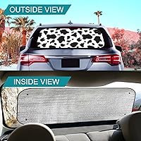 Vista 4 de Biyejit Parasol para ventana trasera de coche de vaca blanca y negra con ventosa, accesorios de automóvil con estampado de vaca, bloqueador solar