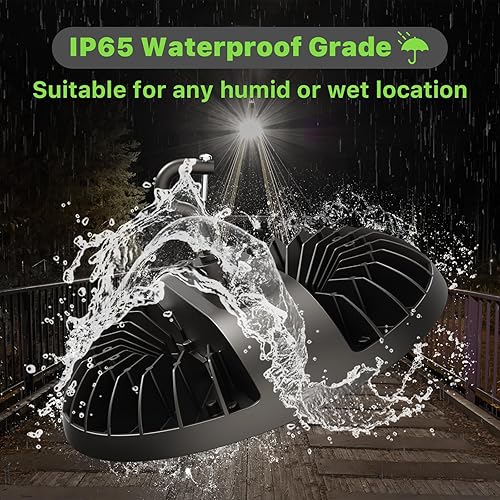 Miniatura 6 de Luz LED de alta bahía de 200 W, 28000 lm 5000 K luces LED de alta bahía (equivalente a 800 W MHHPS), luces OVNI con cable de 5 pies enchufe de EE.