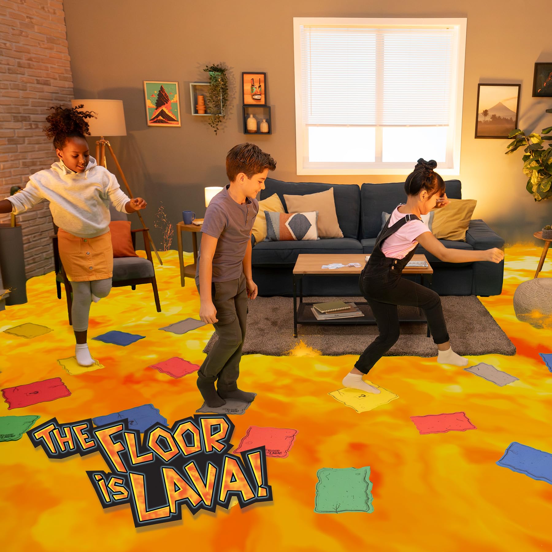 Goliath - FLOOR IS LAVA! - Interactive Board Game for Kids from 5 Years Old - Develops Balance and Coordination - Indoor or Outdoor Family Game - 2 to 6 Players - 20 Min — view 2