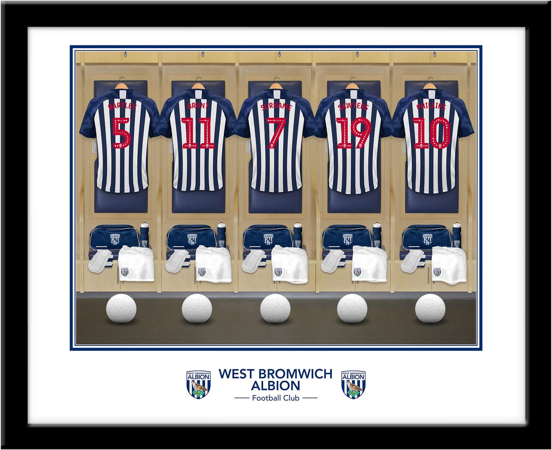 Personalised Sports & Photo Gifts Compatible with West Bromwich Albion FC Personalised Dressing Room Framed Print