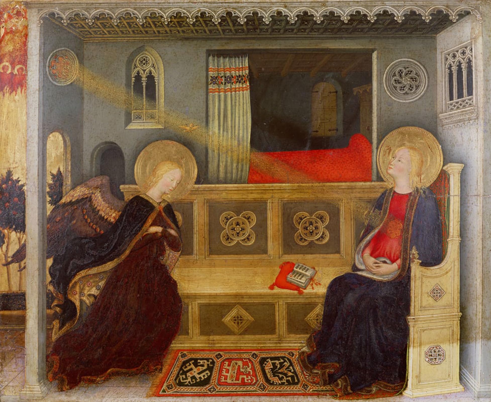 ARTXLXXBN Famous Art Print Poster Vintage Wall Art the Annunciation by Gentile Da Fabriano Canvas Art Poster for Home Decor 60x90cm