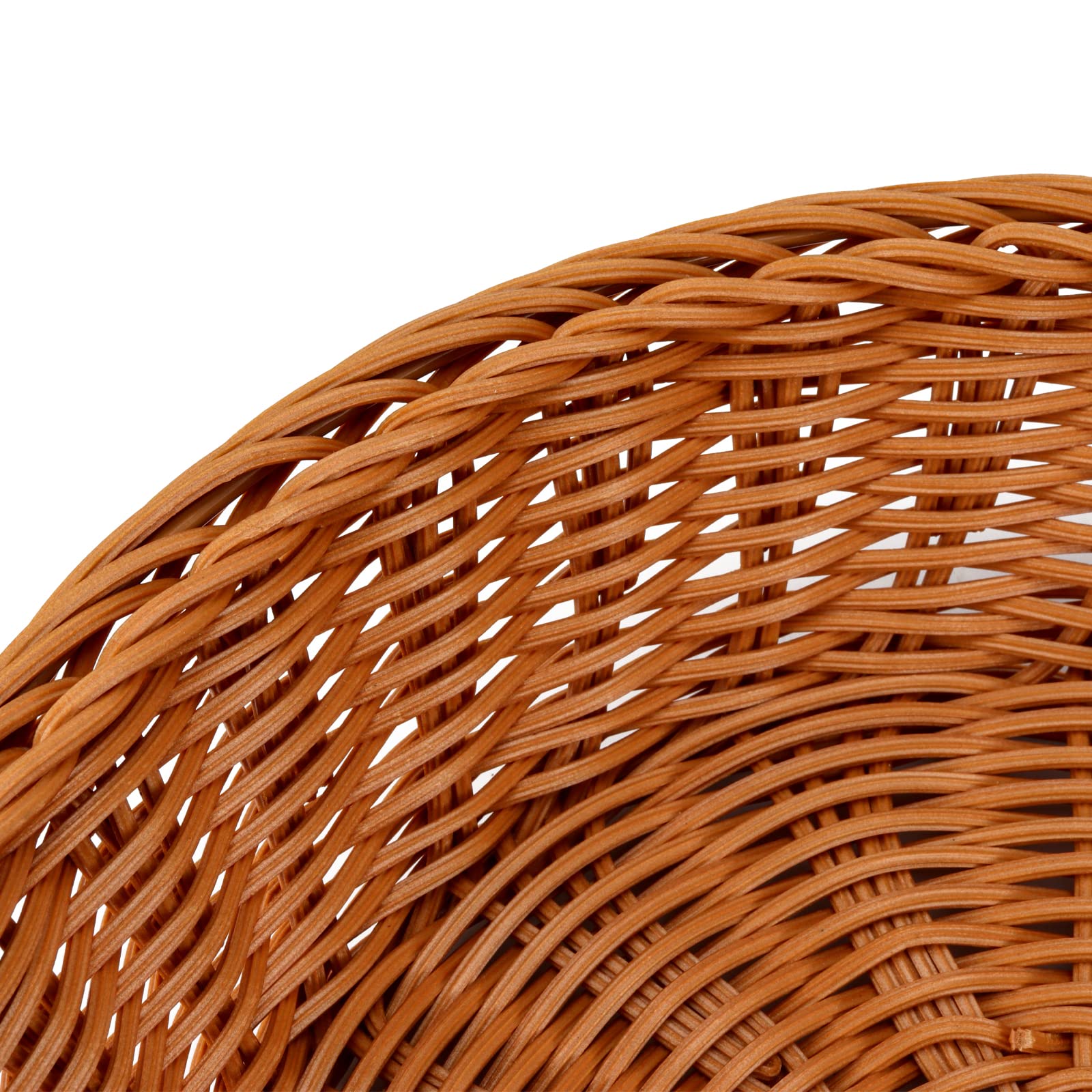 JAPCHET Paquete de 4 cestas de pan tejidas de 12 pulgadas, cesta redonda de imitación de ratán, cesta de frutas de mesa, para verduras, hogar, cocina, restaurante, al aire libre