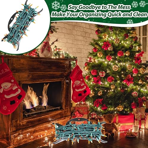 Miniatura 5 de CXLHO Paquete de 8 soportes de almacenamiento de luz de Navidad, almacenamiento de luz multiusos para festividades, cuerda de luz, organizador de