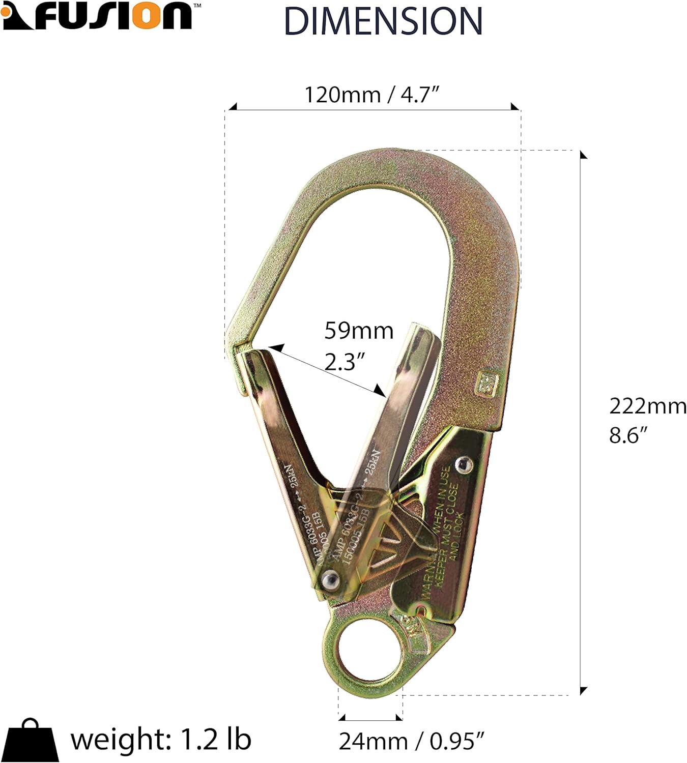 Infinity Rebar Snap Hook - Double Locking - Gold