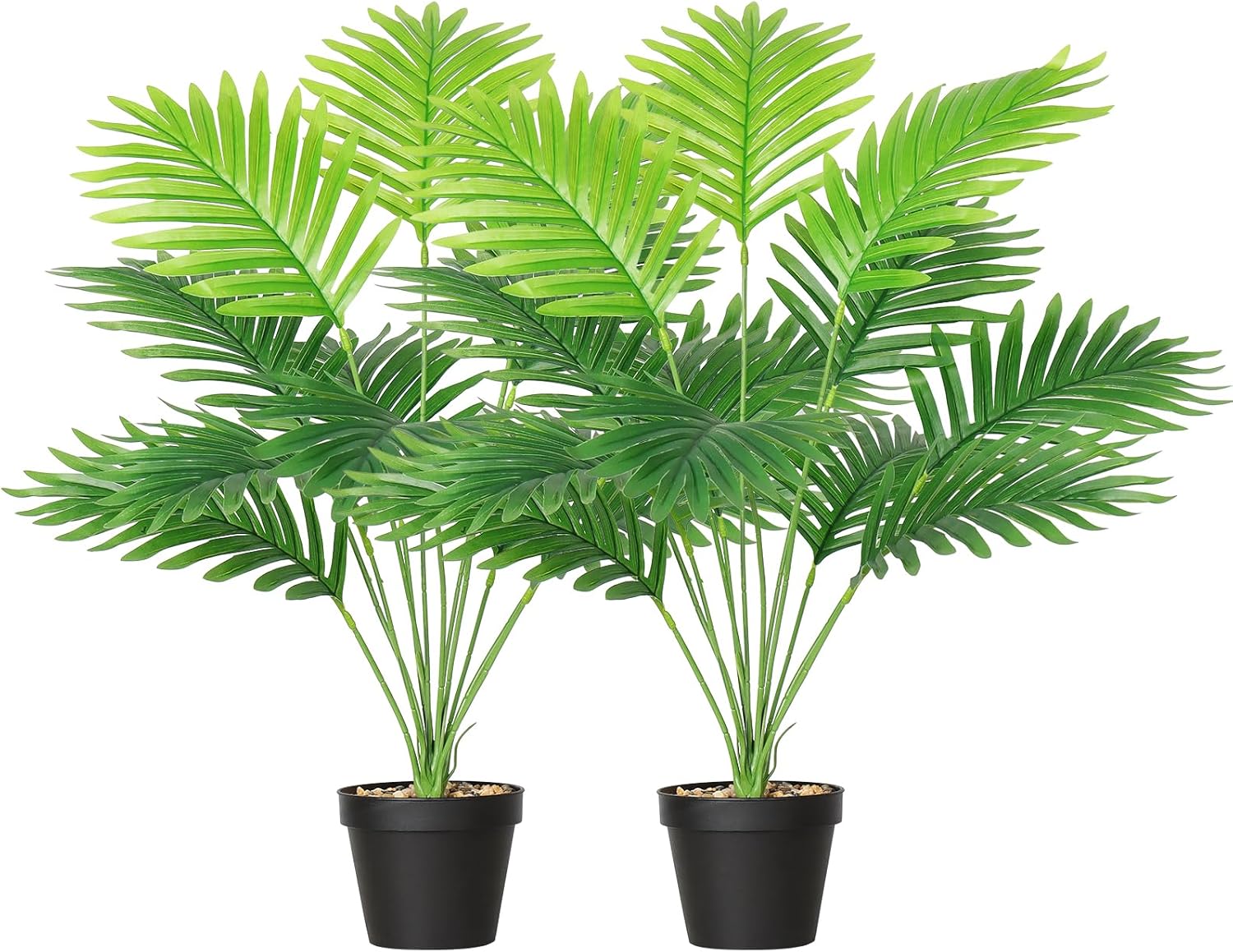 SOMYTING Set of 2 Artificial Areca Palm Plants in Pots