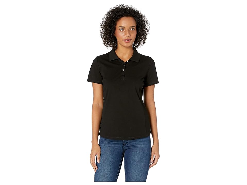 

Tribal Pique Short Sleeve Polo (Black) Women's Clothing