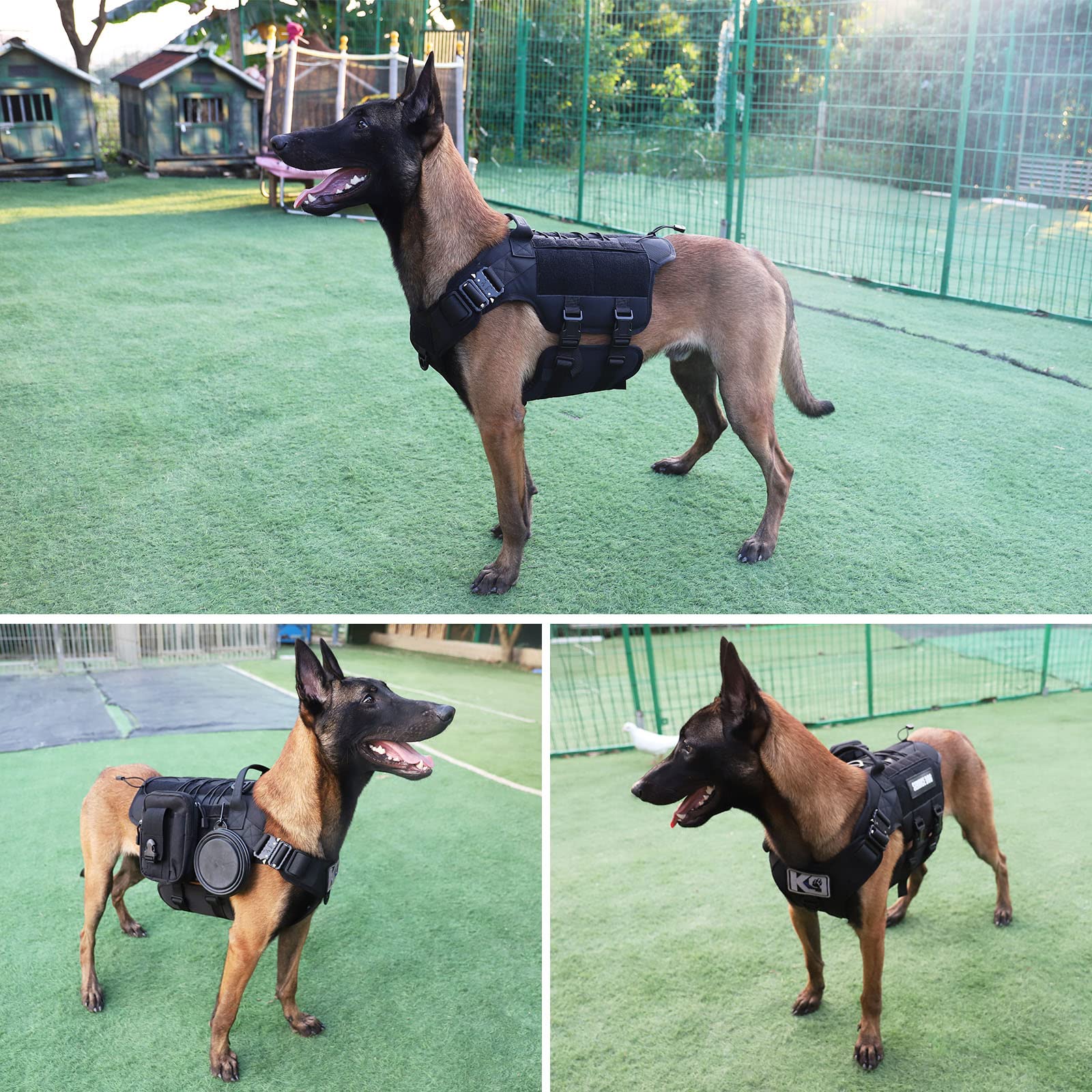 PETNANNY Arnés táctico para perro, arnés para perros de servicio, chaleco de apoyo emocional para perros medianos y grandes, chaleco ESA para perros sin tirones con gancho y bucle, chaleco Molle de