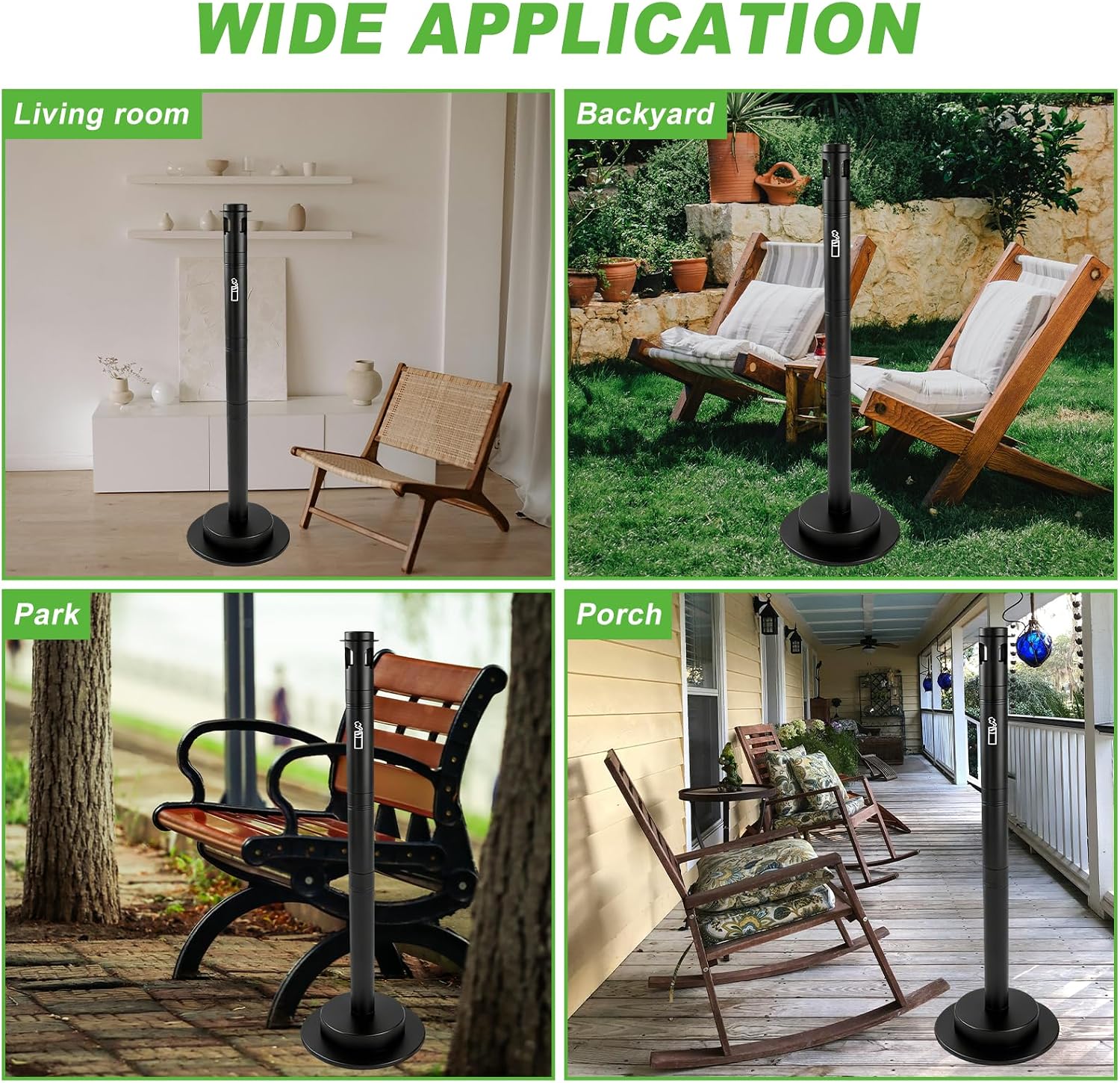 Outdoor Ashtrays for Patio, Metal Cigarette Butt Disposal Outdoor Standing Ashtray for Cigarettes Outside Home
