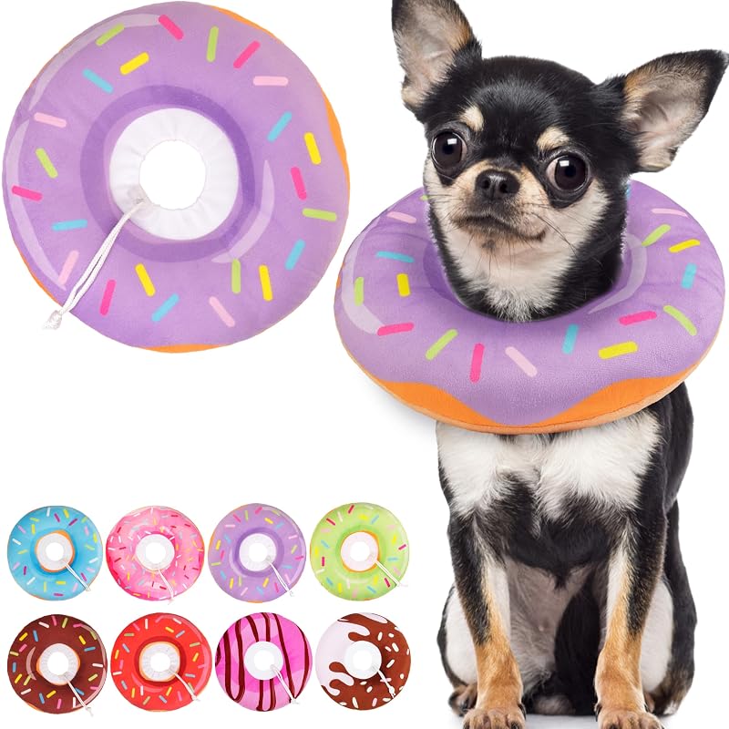 Colar de Recuperação Macio para Gatos WONONE, Donut Ajustável Purple Grande