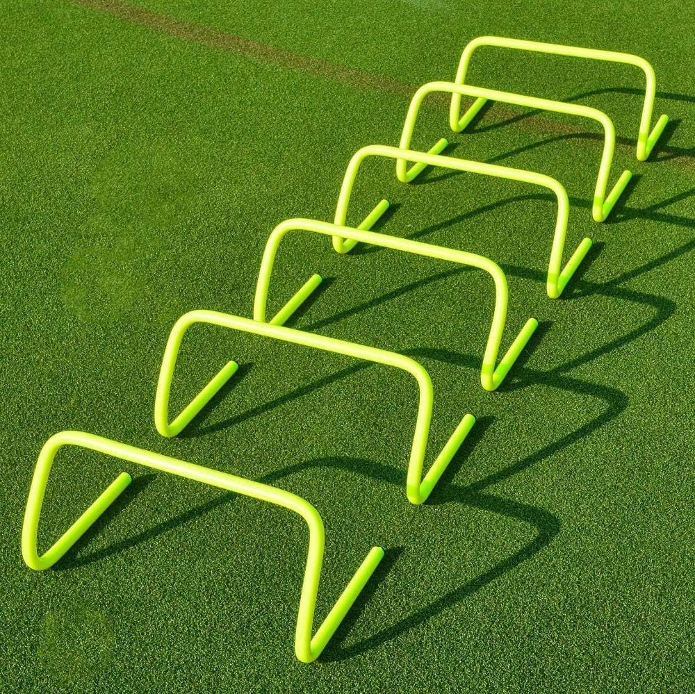 Protoner Speed Training Hurdles, 6-18 Inch Height Options, Pack of 4, Neon Yellow (6 inch)