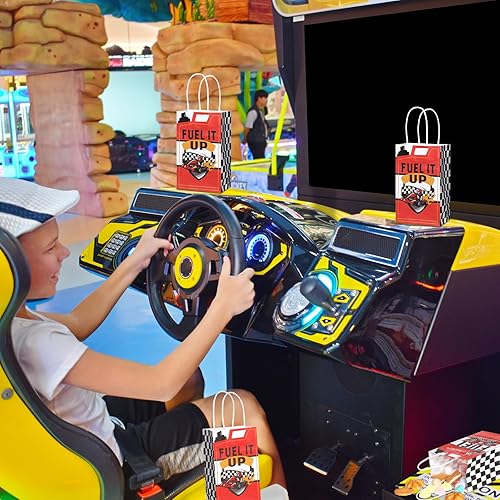 Miniatura 6 de Pajean Bolsas de combustible para autos de carreras, decoraciones de fiesta de autos de carreras, bolsas de papel con asas, para cumpleaños