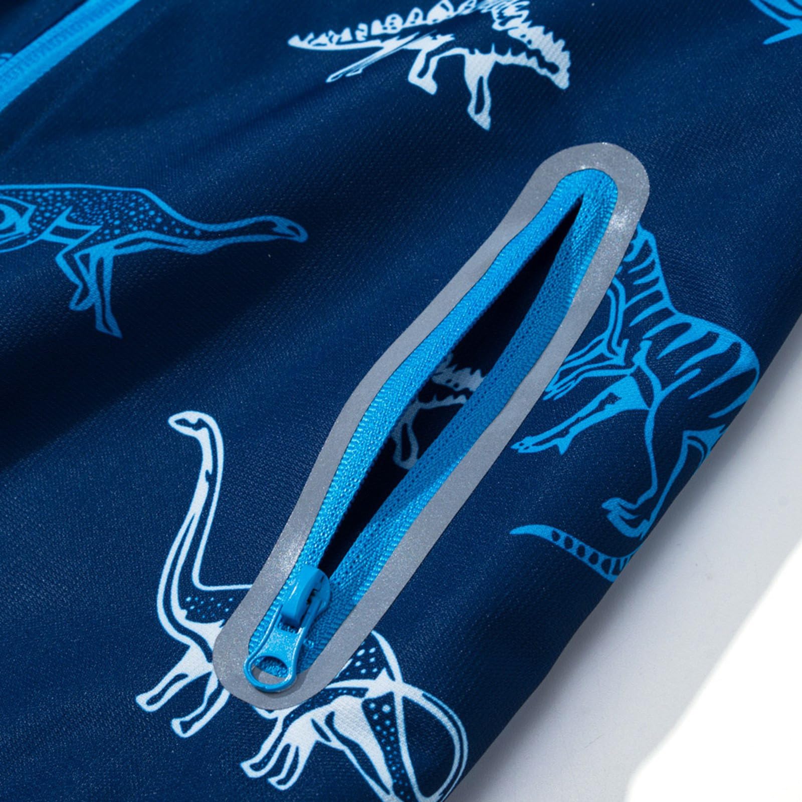 Generisch Veste à capuche respirante avec imprimé dinosaure pour enfants garçons et filles Manteau de pluie coupe-vent pour l'extérieur Manteau zippé pour toutes les saisons