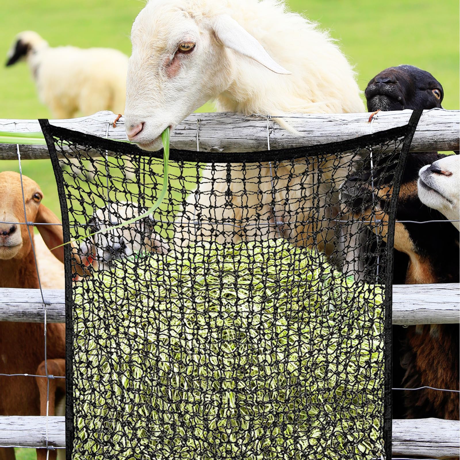 2 Piezas Redes Heno Para Caballos, 90X80 Cm, Red De Heno Grande Para Granja Con 4 Ganchos A PresióN Red De Heno De Malla Fina Negra Para Caballos Ganado Y Ovejas