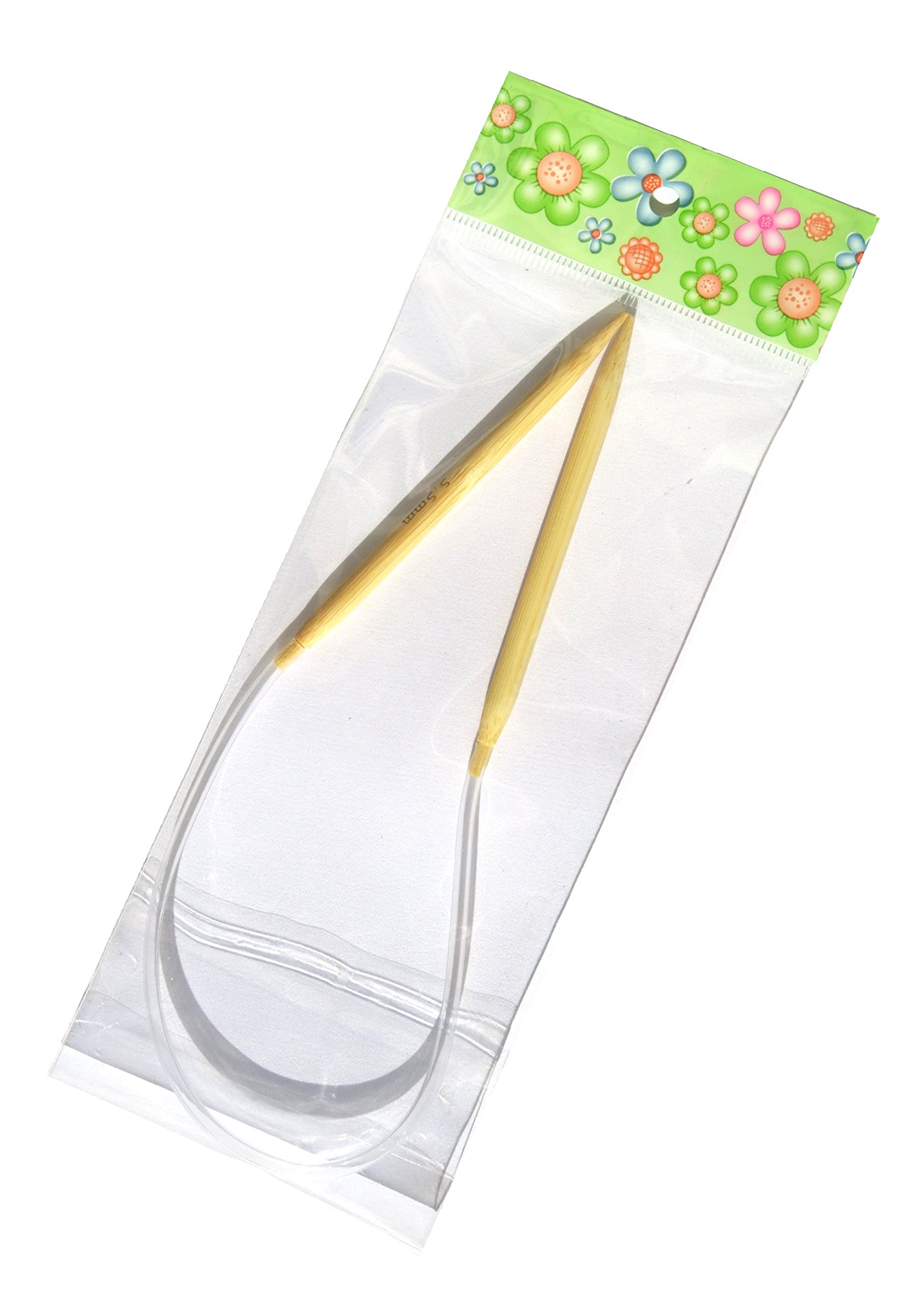 Adf Tm Natural One Pair 16'' (40Cm) X 5.5Mm Bamboo Circular Knitting Needles