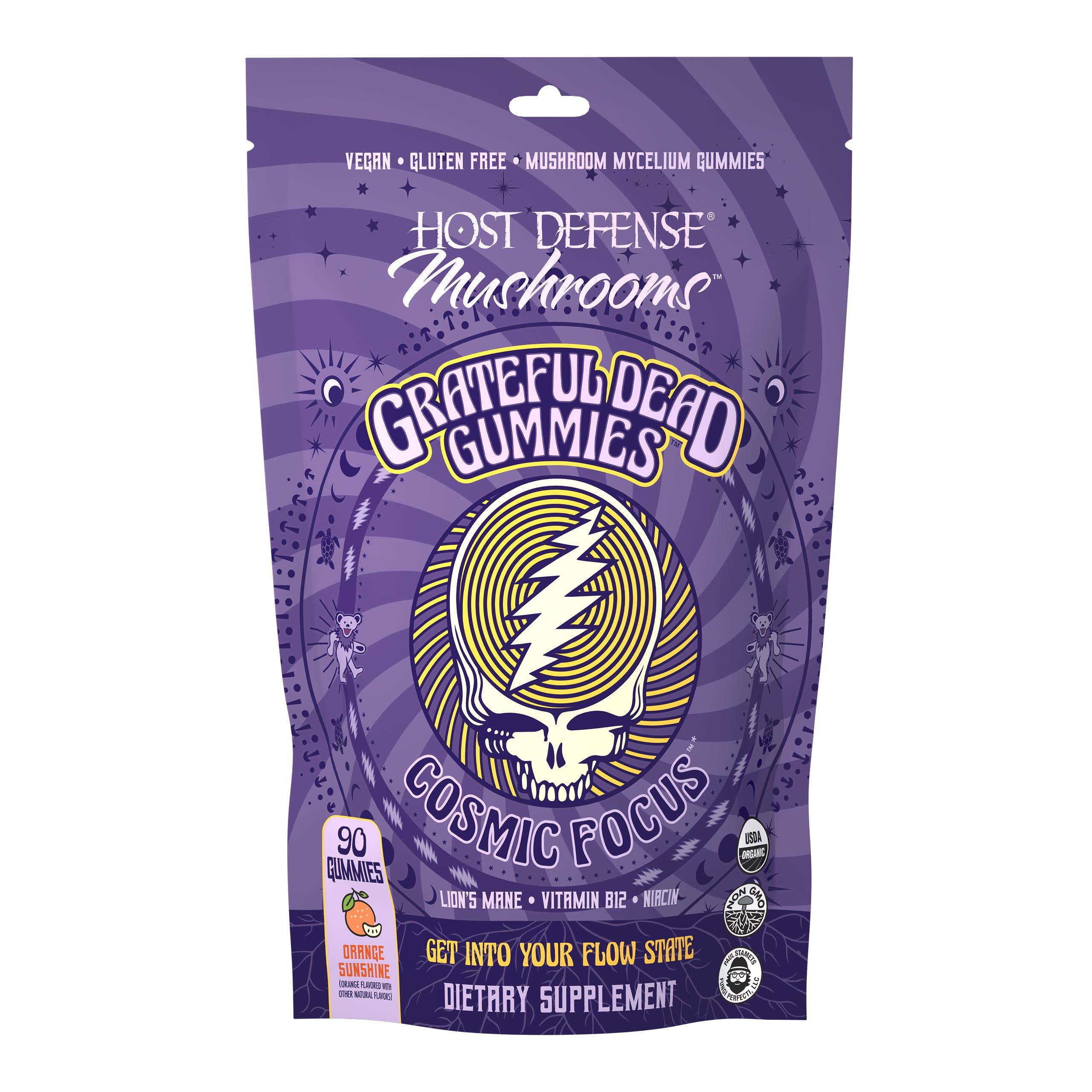 Host Defense Cosmic Focus Grateful Dead Gummies, 30 Servings