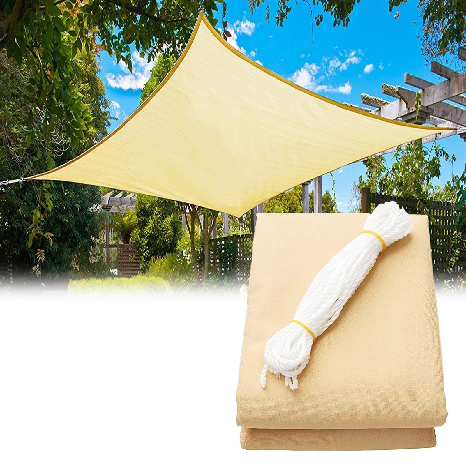 Voile d'ombrage léger et facile à plier pour abriter un balcon du soleil