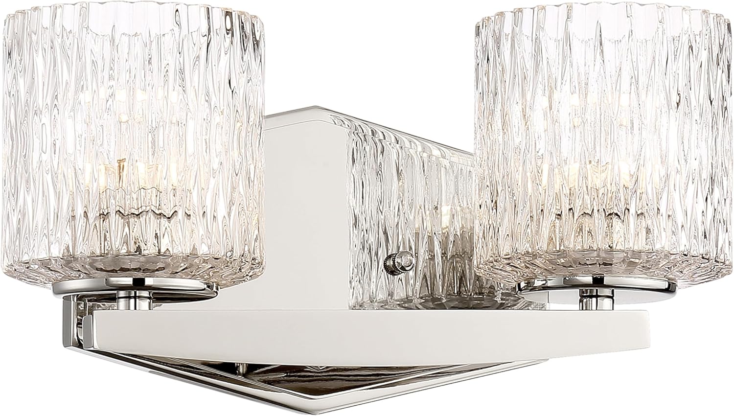 Minka-Lavery Maginot LED Bath 2 Light LED Bath in Polished Nickel Finish with Clear Jeweled Glass