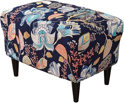 Vista 12 de Eco-Ancheng - Funda otomana elástica rectangular para almacenamiento, funda para taburete con reposapiés, cubiertas para taburete otomano con parte